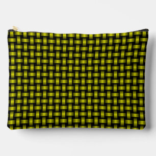Bolsito Accesorio Grande Patrón de Tejido Amarillo Negro Grande