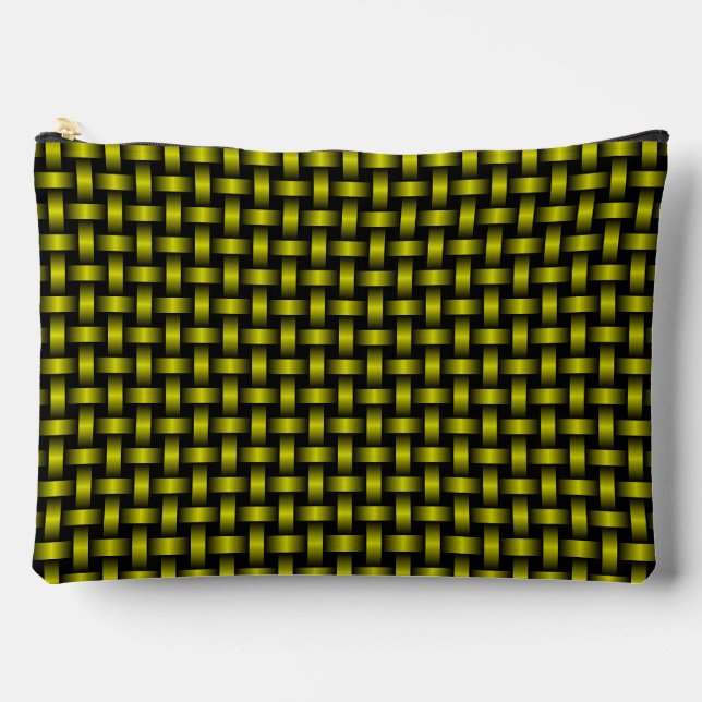 Bolsito Accesorio Grande Patrón de Tejido Amarillo Negro Grande (Anverso)