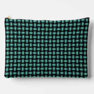 Bolsito Accesorio Grande Patrón de Tejido Negro Verde Grande