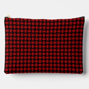 Bolsito Accesorio Grande Patrón de Tejido Rojo Negro Grande