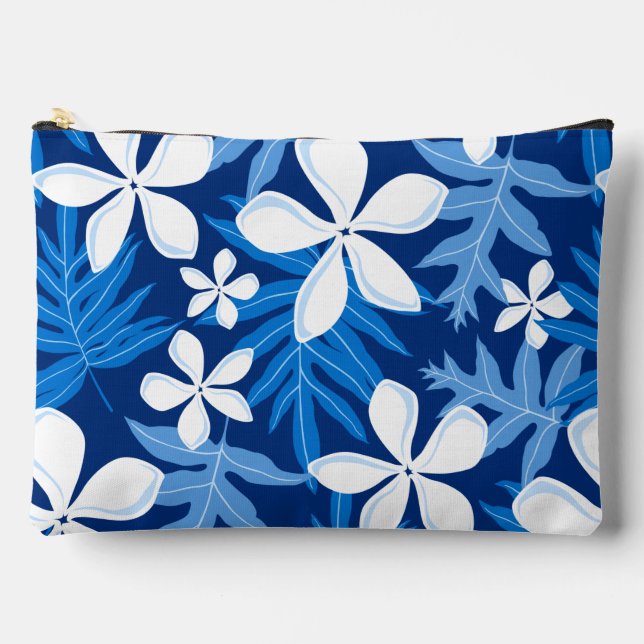 BOLSITO ACCESORIO GRANDE PATRÓN DE TIARE EN AZUL (Anverso)