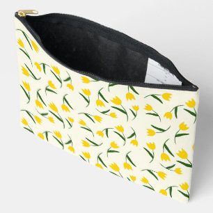 Bolsito Accesorio Grande Patrón de Tulipán Amarillo