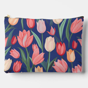 Bolsito Accesorio Grande Patrón de tulipanes.