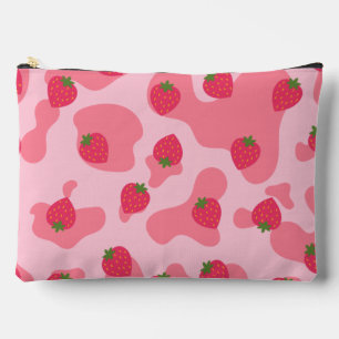 Bolsito Accesorio Grande patrón de vaca de fresa kawaii