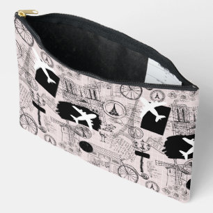 Bolsito Accesorio Grande Patrón de viaje de Wanderlust