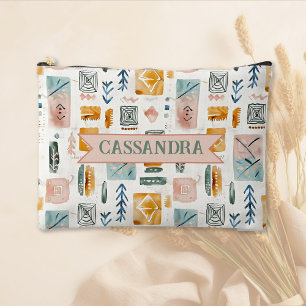 Bolsito Accesorio Grande Patrón de webs y flechas de Boho suave