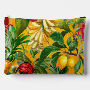 Bolsito Accesorio Grande Patrón elegante de hojas tropicales amarillas