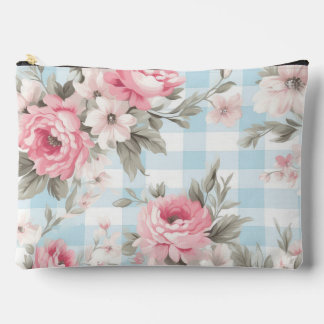 Bolsito Accesorio Grande Patrón floral azul shabby chic