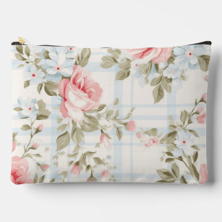 Bolsito Accesorio Grande Patrón floral azul shabby chic