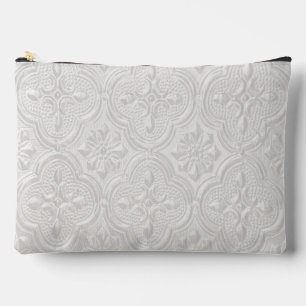 Bolsito Accesorio Grande Patrón floral blanco