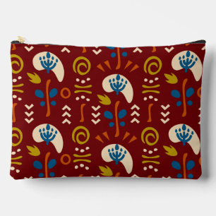 Bolsito Accesorio Grande Patrón floral boho de verano étnico rojo