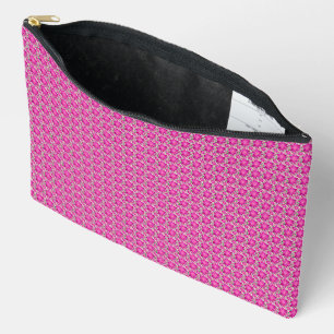 Bolsito Accesorio Grande Patrón floral continuo de color rosa caliente con