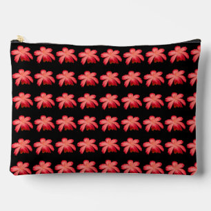 Bolsito Accesorio Grande Patrón floral de acuarela de flor roja sobre negro