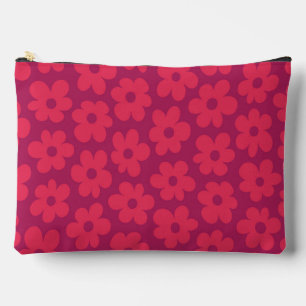 Bolsito Accesorio Grande Patrón floral de sangre rosa y magenta