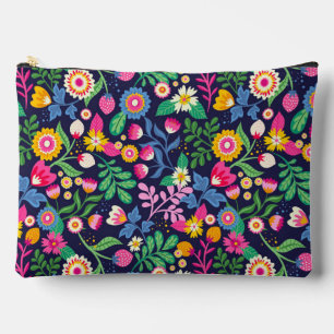 Bolsito Accesorio Grande Patrón Floral Exótico Pintado a Mano-48330