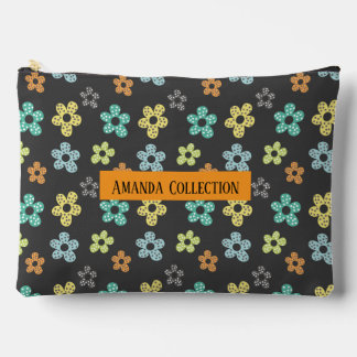 Bolsito Accesorio Grande Patrón floral femenino moderno personalizado gris