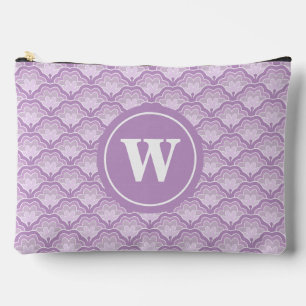 Bolsito Accesorio Grande Patrón floral morado suave con monograma personali