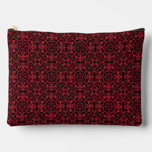 Bolsito Accesorio Grande Patrón geométrico abstracto negro y rojo