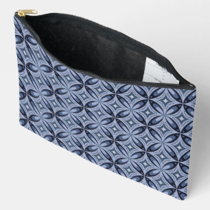 Bolsito Accesorio Grande Patrón geométrico azul estilo retro