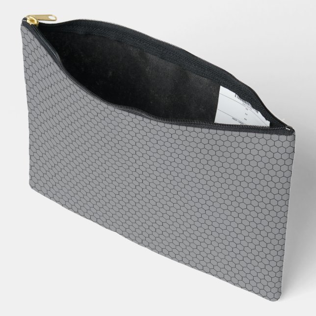 Bolsito Accesorio Grande Patrón geométrico de rejilla hexagonal moderna (Abierto)