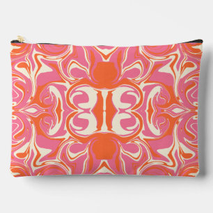 Bolsito Accesorio Grande Patrón giratorio en rosa, Naranja y crema