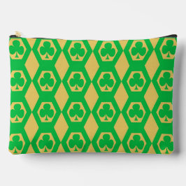 Bolsito Accesorio Grande Patrón grande de hexágono amarillo verde trébol