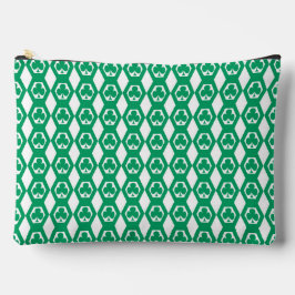 Bolsito Accesorio Grande Patrón grande de hexágono blanco verde trébol