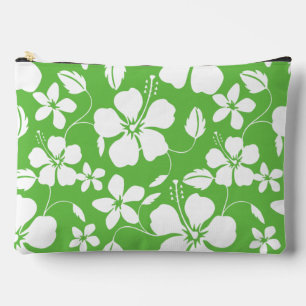 BOLSITO ACCESORIO GRANDE PATRÓN HAWAIAN HULA (HIBISCUS) EN LIME