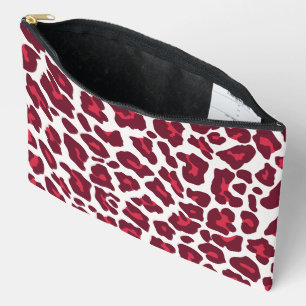 Bolsito Accesorio Grande Patrón Leopardo Rojo