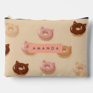 Bolsito Accesorio Grande Patrón personalizado de donuts de oreja de gato