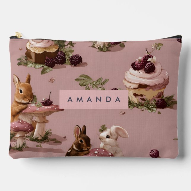 Bolsito Accesorio Grande Patrón personalizado de pastel de Berry y Bunny de (Anverso)