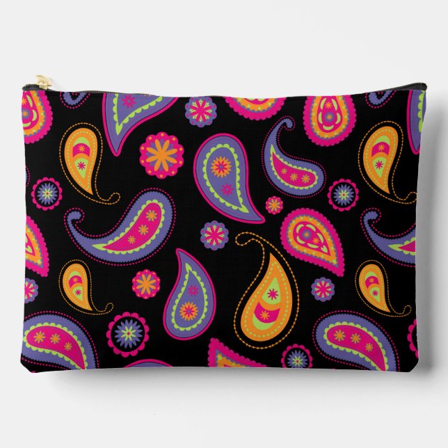 Bolsito Accesorio Grande Patrón transparente y colorido (Anverso)