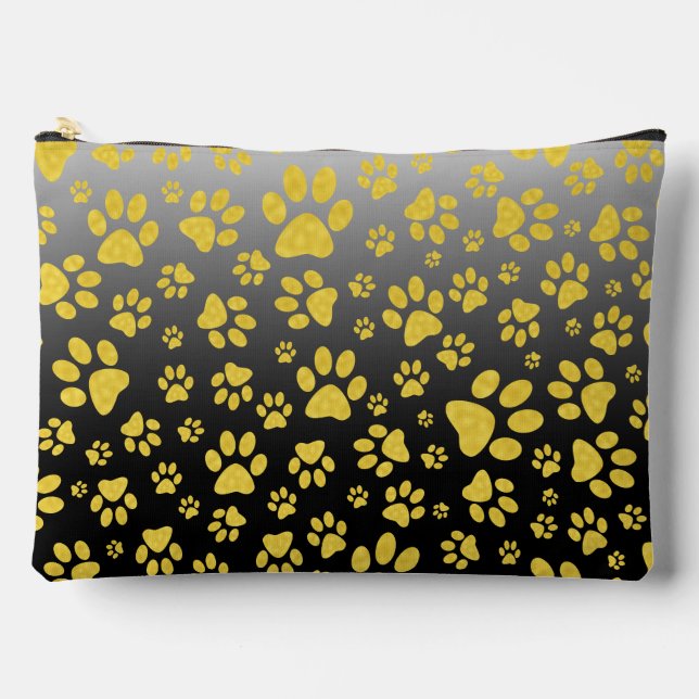 Bolsito Accesorio Grande Patrones metalizado dorados sobre fondo degradado (Anverso)