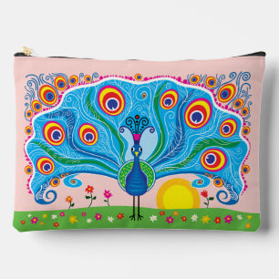 Bolsito Accesorio Grande Pavo real con flores