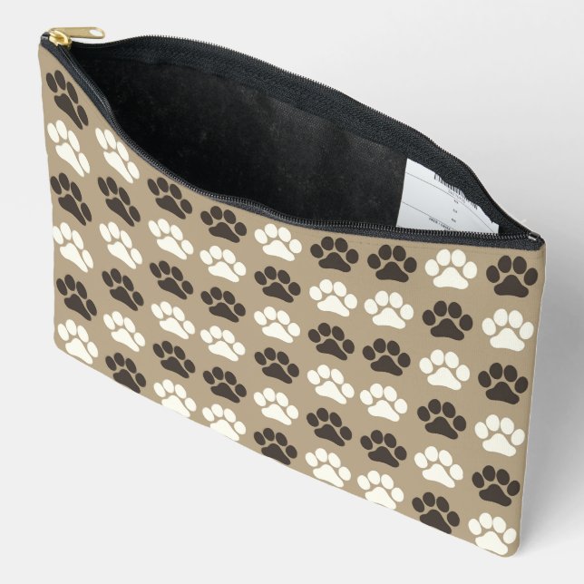 Bolsito Accesorio Grande Paw Print Pattern  Earthy Sand (Abierto)