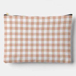 Bolsito Accesorio Grande Peach Plaid Gingham Retro Color