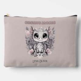 Bolsito Accesorio Grande Pequeño dragón rosa y caprichoso