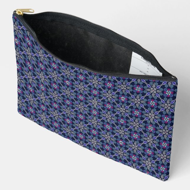 Bolsito Accesorio Grande Periwinkle Drop Print Cosmetic Bag (Abierto)