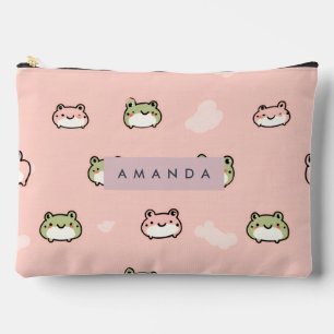 Bolsito Accesorio Grande Personaliza el diseño de rana kawaii pastel en ros
