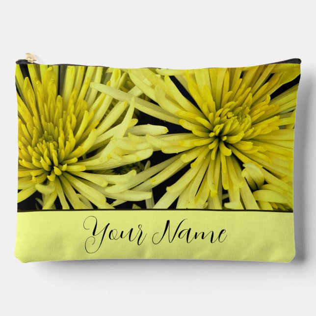 Bolsito Accesorio Grande Personalizable Chrysanthemum Floral (Anverso)