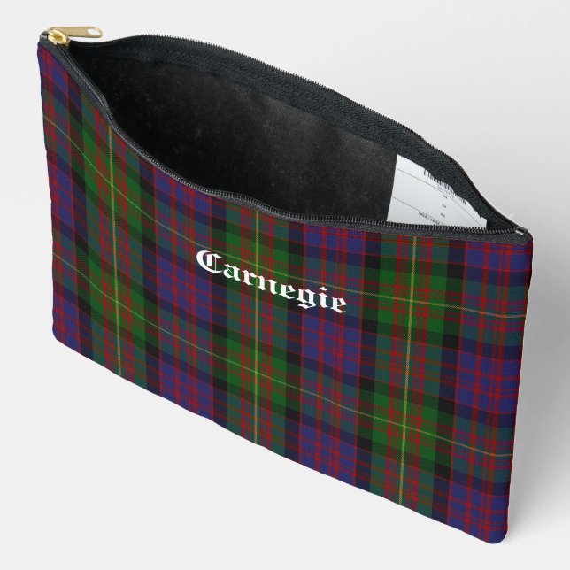 Bolsito Accesorio Grande Personalizable Clan Carnegie Tartan (Abierto)