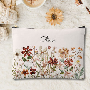 Bolsito Accesorio Grande Personalizado Aquarela Vintage Floral Flor Silvest
