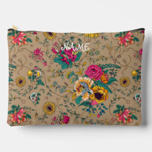 Bolsito Accesorio Grande Personalizado botánico floral colorido Imprimir bo