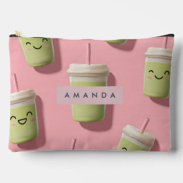Bolsito Accesorio Grande Personalizado Cute Kawaii Pastel Smoothie Matcha