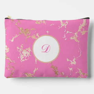 Bolsito Accesorio Grande Personalizado de Bonito de Mármol rosa y dorado