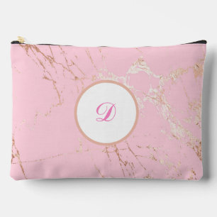Bolsito Accesorio Grande Personalizado de Bonito de Mármol rosa y dorado