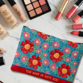 Bolsito Accesorio Grande Personalizado de patrón floral elegante divertido 