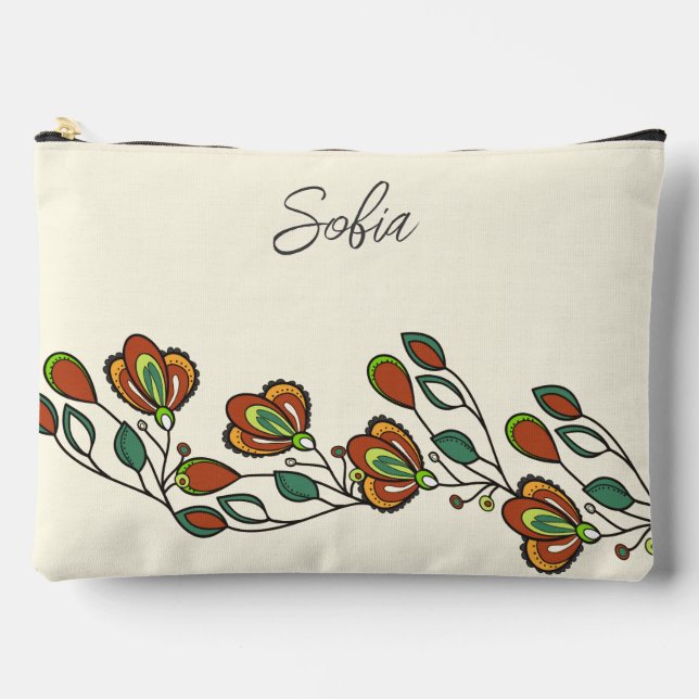 Bolsito Accesorio Grande Personalizado elegante del patrón floral rosa infi (Anverso)