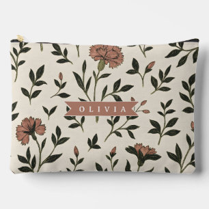 Bolsito Accesorio Grande Personalizado Elegante Neutral Floral Vintage Pers