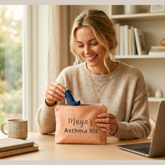 Bolsito Accesorio Grande Personalized Asthma Kit Pouch –Elegant Inhaler Bag